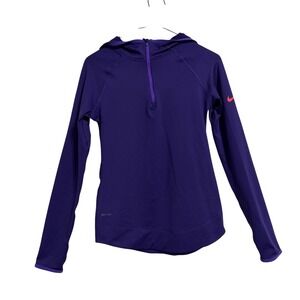 Nike Pro Dri FIT Kids Purple Long Sleeve‎ Hoodie Athletic Top XL